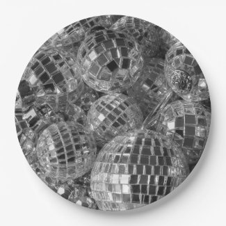Disco Ball Ornaments 9 Inch Paper Plate
