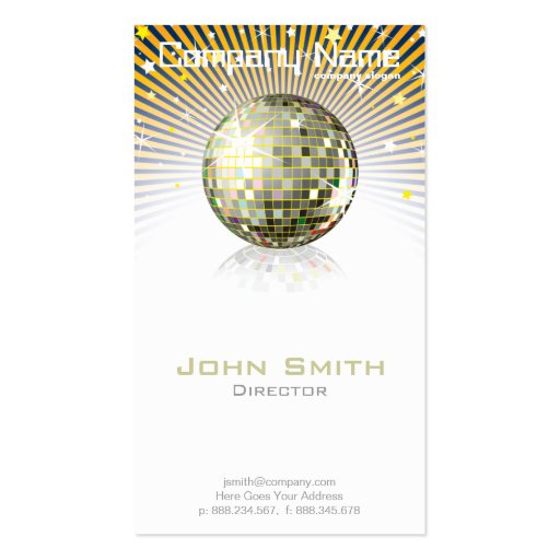 Disco Ball Profile Card Business Card Template (front side)