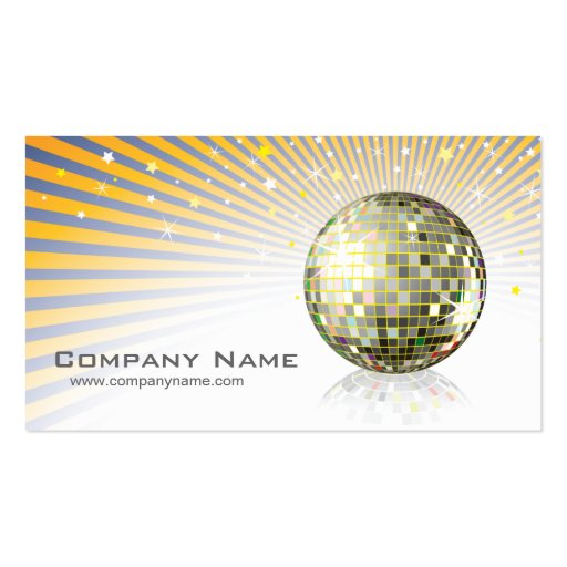 Disco Ball Profile Card Business Card Templates (front side)