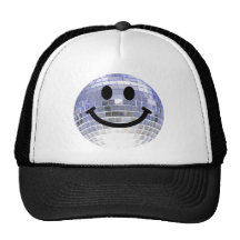 Disco Ball Smiley Mesh Hats