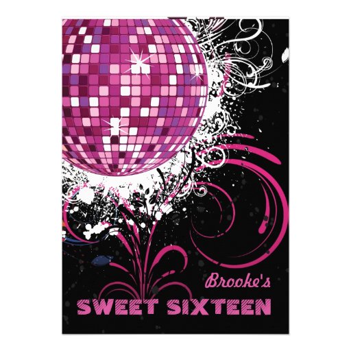 Disco Ball - Sweet 16 invitation