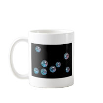 disco balls in empty space coffee mug