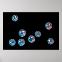 disco balls in empty space poster