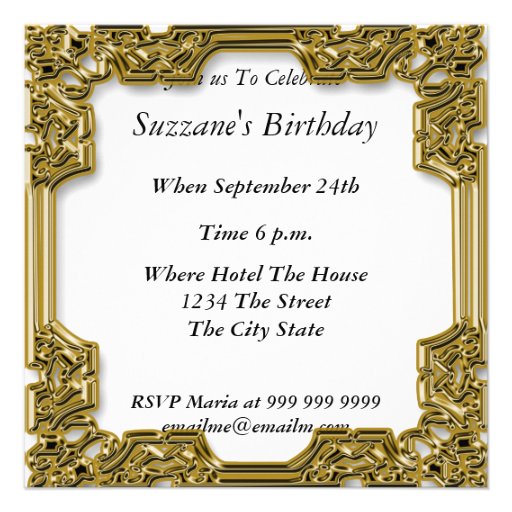 Disco Black  Birthday Party Glamour Invitation