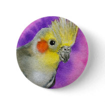 Disco Cockatiel Button