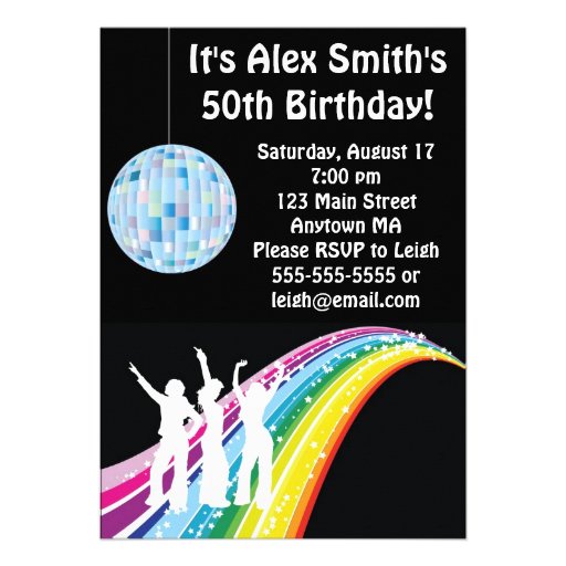 Disco Dance Kid Adult Birthday Invitation