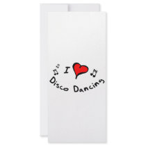 Disco Dancing I Heart-Love rack cards by danceteeshirts Disco Dancing I Heart-Love rack cards