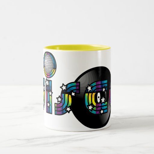 Disco Dancing Mirrored Ball and Vinyl Record Coffee Mug