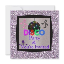 Disco Dancing Party BLING Invitation