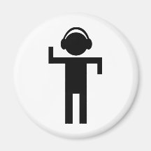 disco head phone type icon fridge magnet