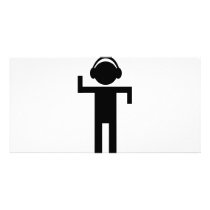 disco head phone type icon photo cards