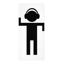 disco head phone type icon rack card design