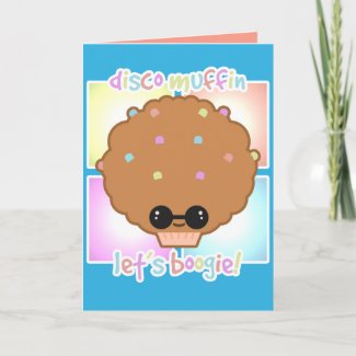Disco Muffin Greeting Card card