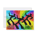 Disco Party - Dancing People and Rainbow Swirls Personalized Invite