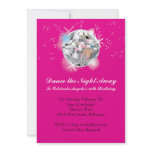 Disco Party Invitation with Hot Pink Background