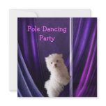 Disco Party Maltese Dog Pole Dancing Party Personalized Invitation