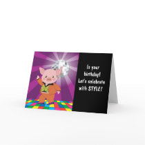 disco pig on the dance floor cards by JellyRollDesigns disco pig on the dance floor cards