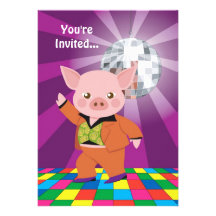 Disco Pig Personalized Announcement