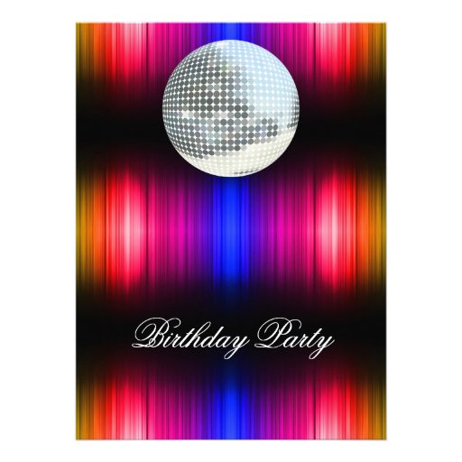 Disco Retro Birthday Party Invitation