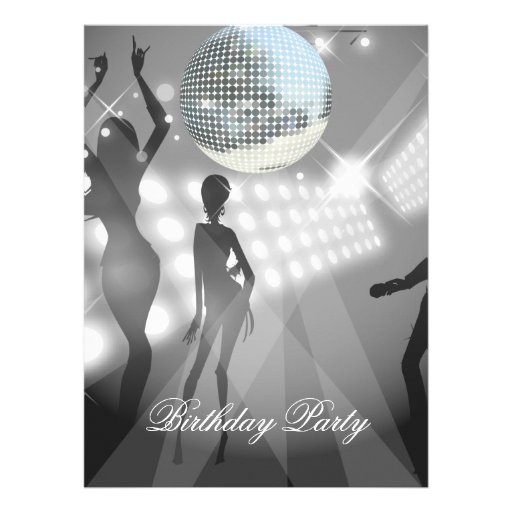 Disco Retro Birthday Party Invitation