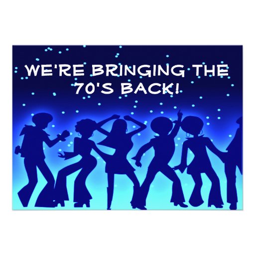 Disco Theme 70's Party Invitations