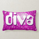 Disco Tiles Pink 'diva' throw pillow amelia text pillows