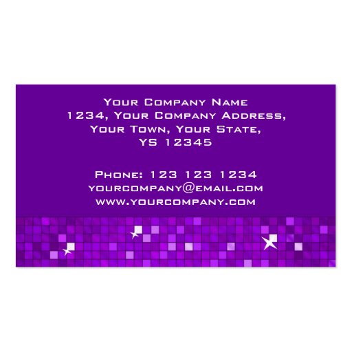 Disco Tiles Purple business card (back side)