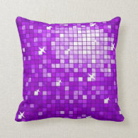 Disco Tiles Purple throw pillow square