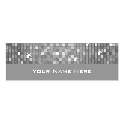 Disco Tiles "Silver" business card skinny (front side)
