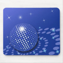 Discoball blue mouse pad