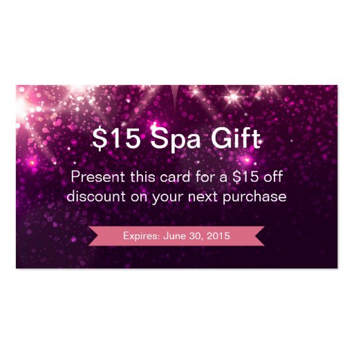Discount Coupon Loyalty Card Pink Glitter Sparkles Zazzle