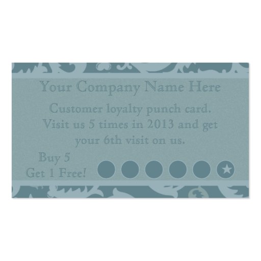 Discount Promotional Punch Card Business Card (front side)