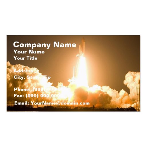 Discovery Space Shuttle Liftoff Business Card