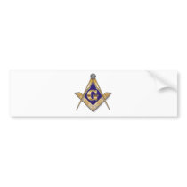 Discreet Blue Square & Compasses Bumper Stickers