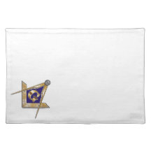 Discreet Blue Square & Compasses Place Mat