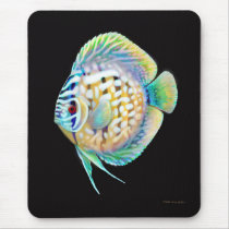 Discus Aquarium Fish Mousepad by twopurringcats Discus Aquarium Fish Mousepad