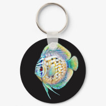 Discus Cichlid Aquarium Fish Keychain by twopurringcats Discus Cichlid Aquarium Fish Keychain