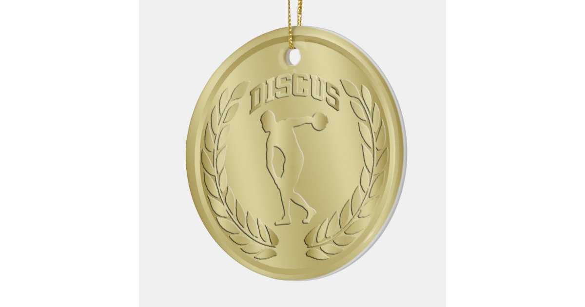 Discus Thrower Gold Toned Medal Ornament Zazzle