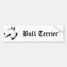 Diseño artístico de la raza del perro de bull terr pegatina de parachoque