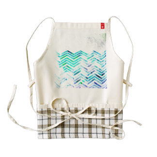 Diseño azul sucio de Chevron Delantal Zazzle HEART