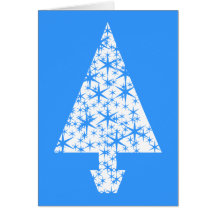 Diseño azul y blanco elegante del árbol de navidad tarjeta