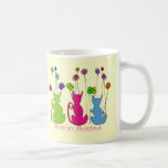 Diseño caprichoso de los gatos de los regalos auxi taza