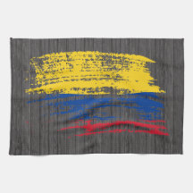 Diseño colombiano fresco de la bandera toallas de cocina