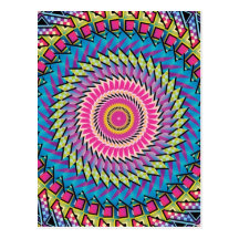 Diseño colorido del caleidoscopio tarjetas postales