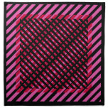 Diseño contemporáneo de las rayas negras y rosadas servilleta de papel