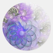 Diseño de encaje púrpura y azul del fractal de la  pegatinas  