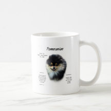 Diseño de la historia de Pomeranian Tazas De Café
