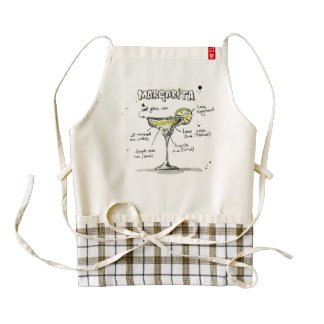 Diseño de la receta de la bebida de Margarita Delantal Zazzle HEART
