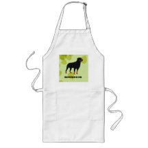 Diseño de las hojas del verde del ~ de Rottweiler Delantales