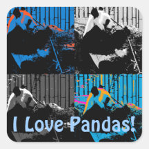 Diseño del arte moderno del Multi-panel del oso de Pegatina Cuadradas Personalizada